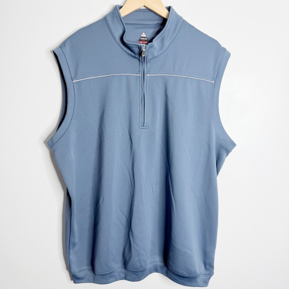 NWOT Bolle Sleeveless Quarter Zip Athletic Vest Blue Golf Thermal Performance XL